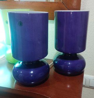 Pareja de Lámparas Litka Ikea Morada Vidrio