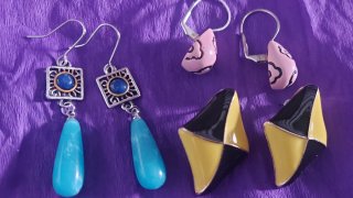 3 pares de pendientes vintage