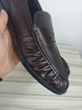 Mocassini uomo vera pelle marrone tg 44