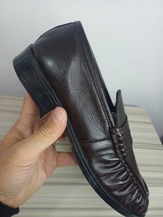 Mocassini uomo vera pelle marrone tg 44
