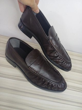 Mocassini uomo vera pelle marrone tg 44