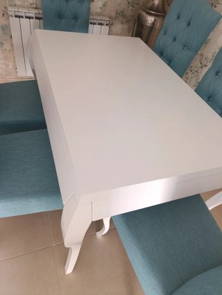 Mesa de Comedor Blanca con 6 Sillas