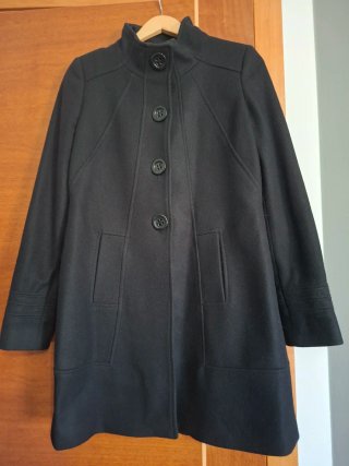 Abrigo de paño negro mujer