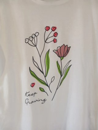 T-shirt algodão M com estampa floral