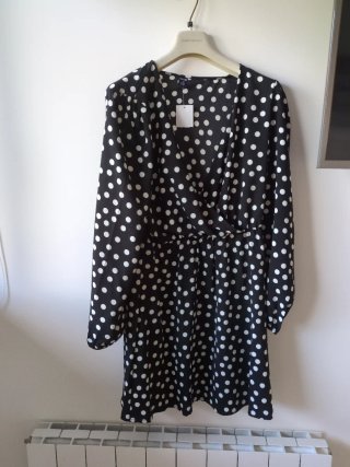 Vestido negro lunares blanco Talla M