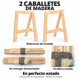 2 Caballetes de Madera para Mesa