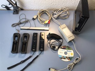 Nintendo Wii Negra Completa + Wii Sports Resort