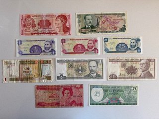 Colección Billetes/Monedas Cuba, Nicaragua, etc