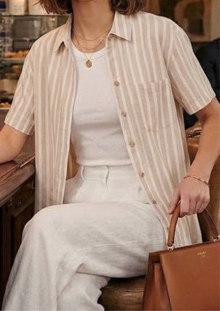 Camisa de Lino Stradivarius Talla L