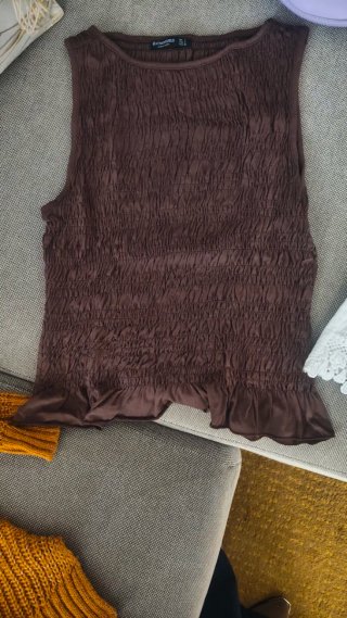 Blusa marrón Stradivarius talla s