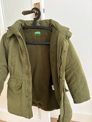 Parka Benetton niño borrego verde caqui - 8 años