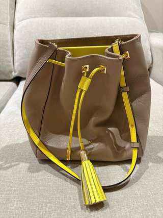 Bolso Purificación García Beige y Amarillo