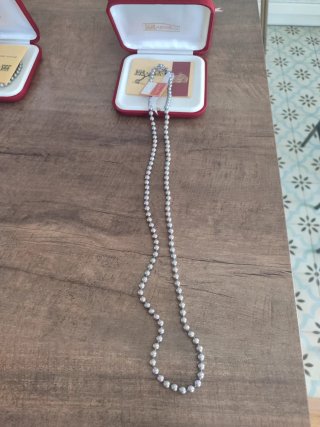 Collar Majorica Gris Perlas. Medidas 6x85