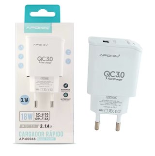 Cargador USB Rápido 18W APOKIN