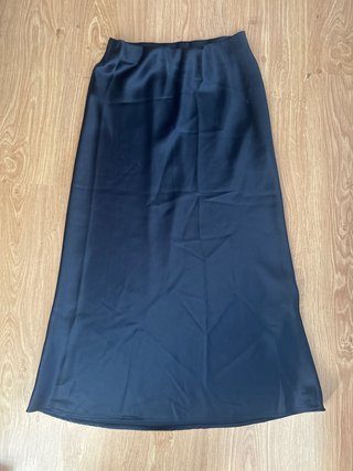 Falda Zara Satén Azul Marino Talla XS