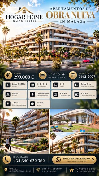 Apartamentos de obra nueva en Malaga