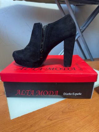 Botín ALTA MODA negro tacón plataforma