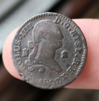 Moneda 2 maravedis 1807 Carlos IV.