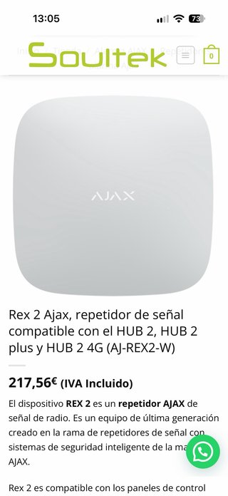 Repetidor de señal Ajax ReX 2