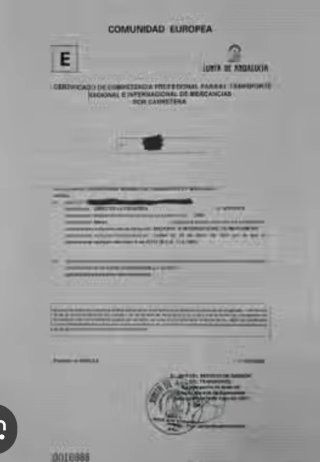 Certificado Competencia Profesional Transporte