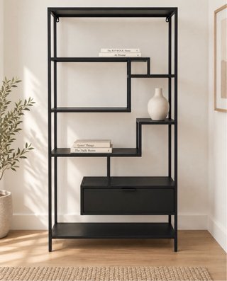 Estantería Kave Home Shantay Negra con Cajón