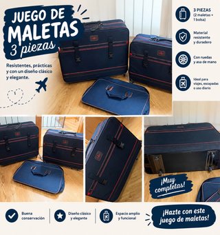 Juego de 2 Maletas y Bolso de Mano