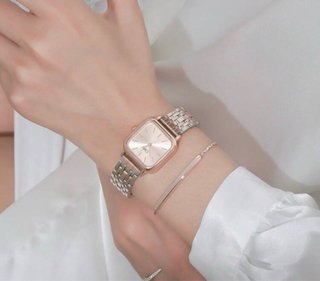 Reloj de Pulsera Oro Rosa y Plata