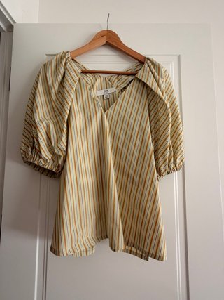 Blusa Zara rayas manga abullonada