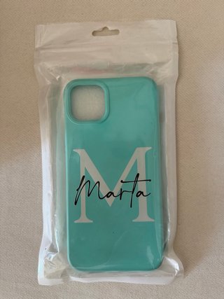 Custodia iPhone 14 Plus con lettera M e nome Marta