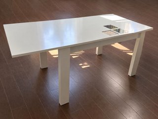 Mesa Extensible Blanca 140-185x90 cm y 4 sillas