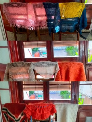 Mantita para hombros y bufandas tejidas