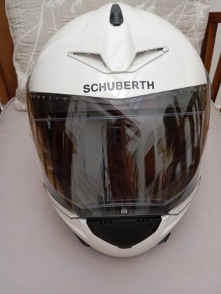 Casco de moto SCHUBERTH blanco seminuevo, mujer.