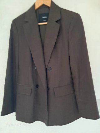 Blazer Tencel Mango Marrón Talla M