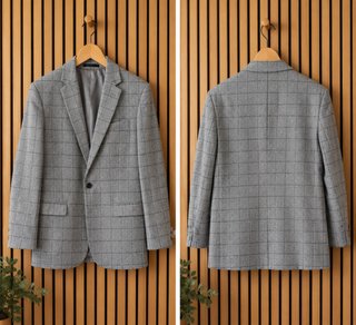 Americana gris a cuadros