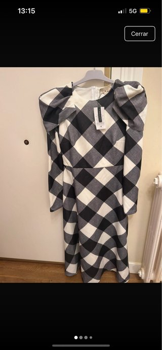 Vestido coosy cuadros blanco y negro