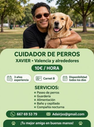 cuidador perros Val-10€/h - Paseos y guarderia