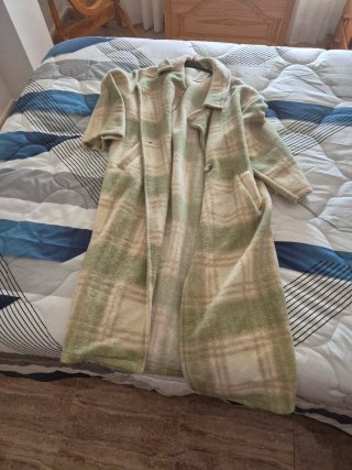 Abrigo largo estampado cuadros