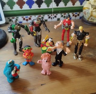 Lote 9 Muñecos Vintage Goma y Metal