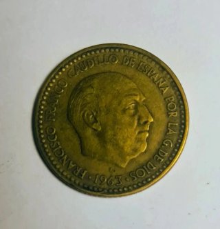 1 Peseta 1963 España Franco Moneda Colección