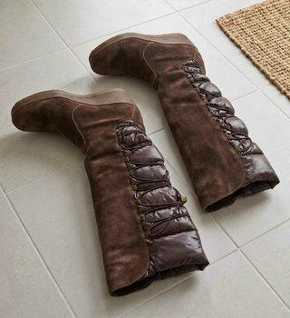 Stivali Moncler in camoscio marrone