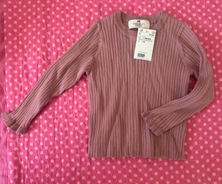 Camiseta H&M niña 2-4 años manga larga, nueva