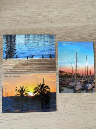 Lote de 3 Postales Port Vell - Barcelona