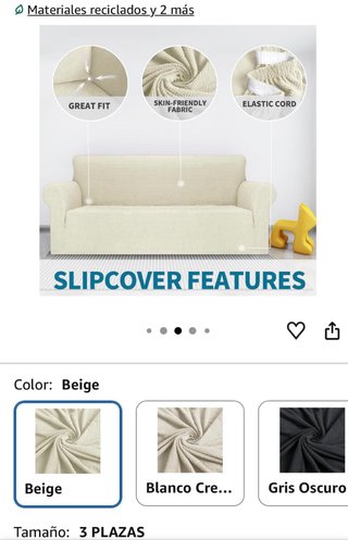 Fodera per divano a 3 posti beige