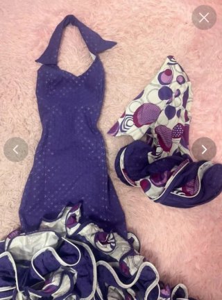 Vestido Flamenca Largo y Chaqueta Morado