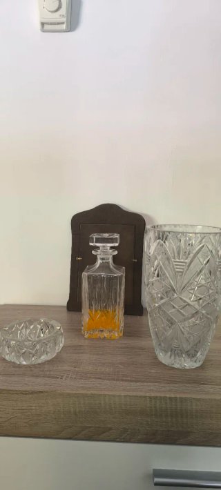 Lote de 3 piezas de cristal de Bohemia