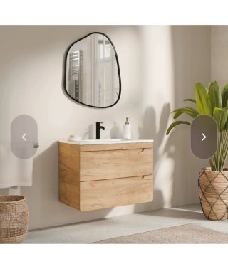 Mueble Lavabo Baño Suspendido Madera