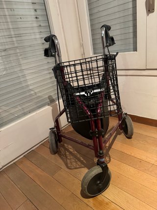 Andador de 3 ruedas con cesta