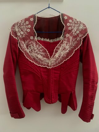 Corpiño de fallera rojo granate