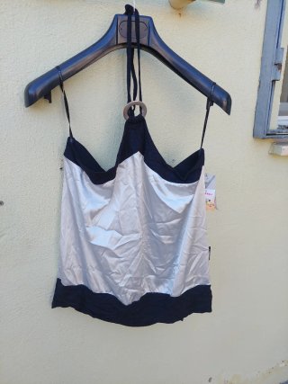 Top de fiesta bicolor