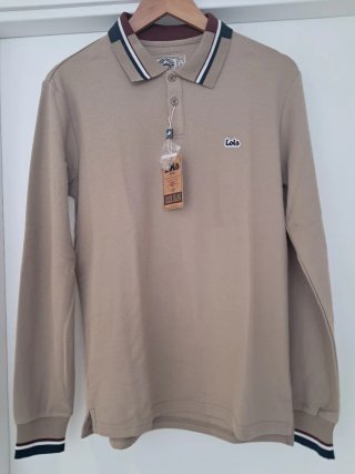 Polo manga larga Lois beige talla S